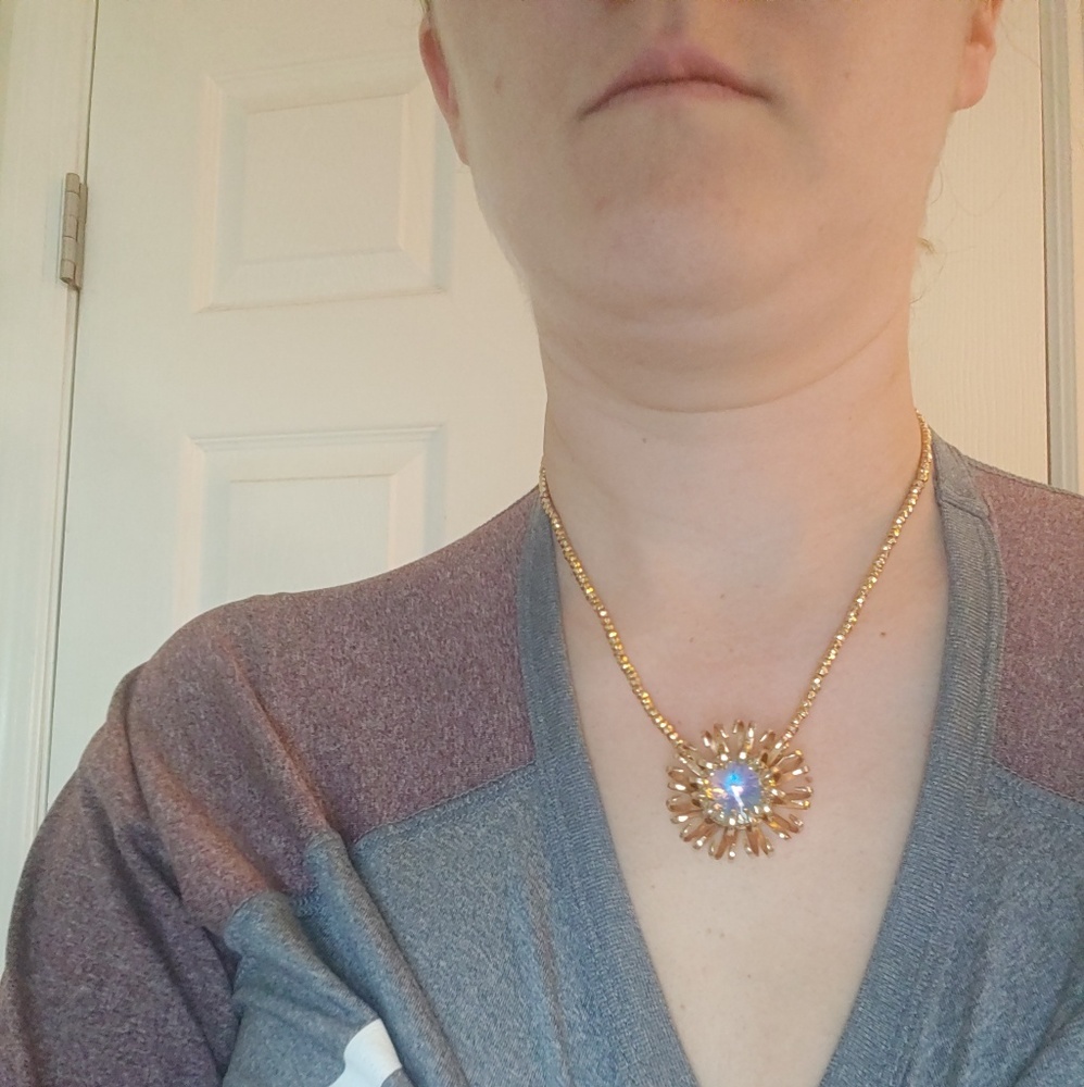 Matocha Rockluxe Vintage gold/crystal necklace